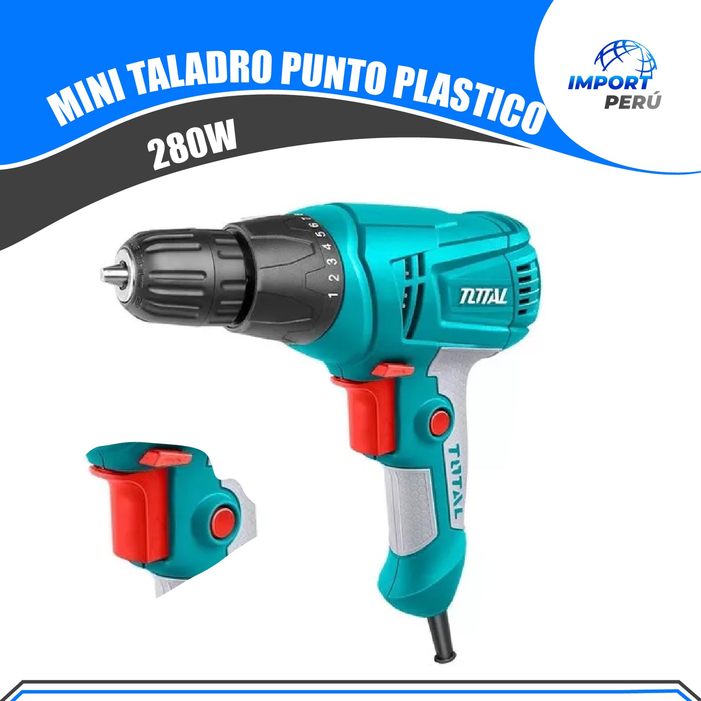 Mini Taladro Chuck plĂĄstico 280W