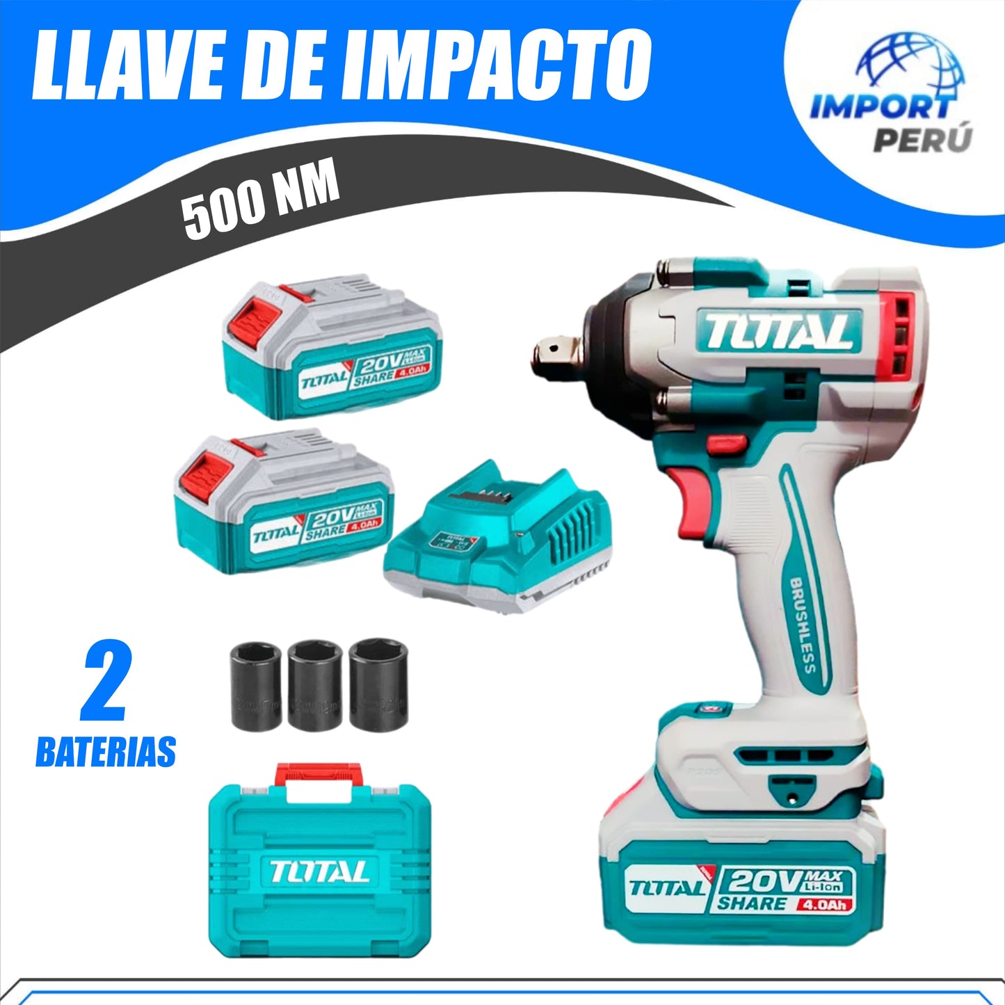 Llave de Impacto 20V - 500NM