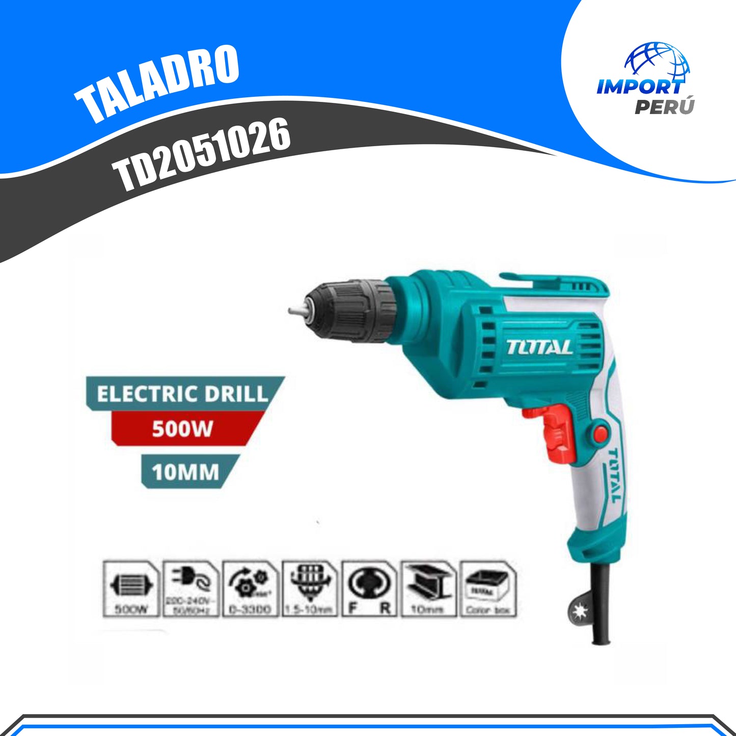Taladro Eléctrico 500W