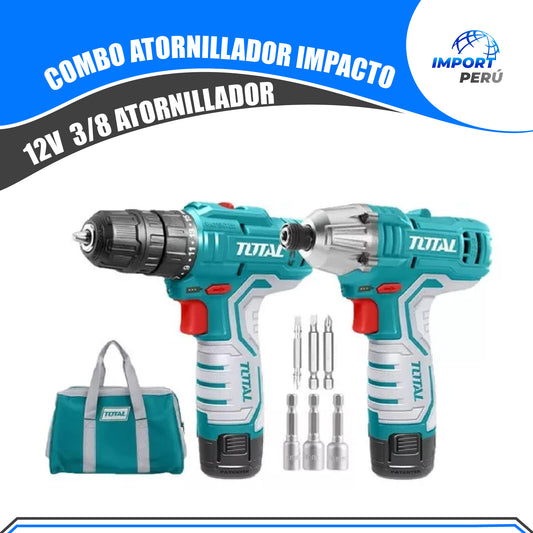 Combo atornillador impacto y atornillador 12v