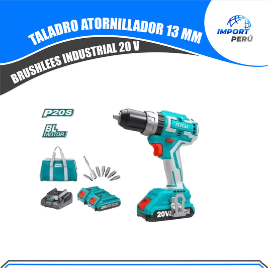 Taladro Percutor Atornillador 13 Mm Brushlees Industrial 20V