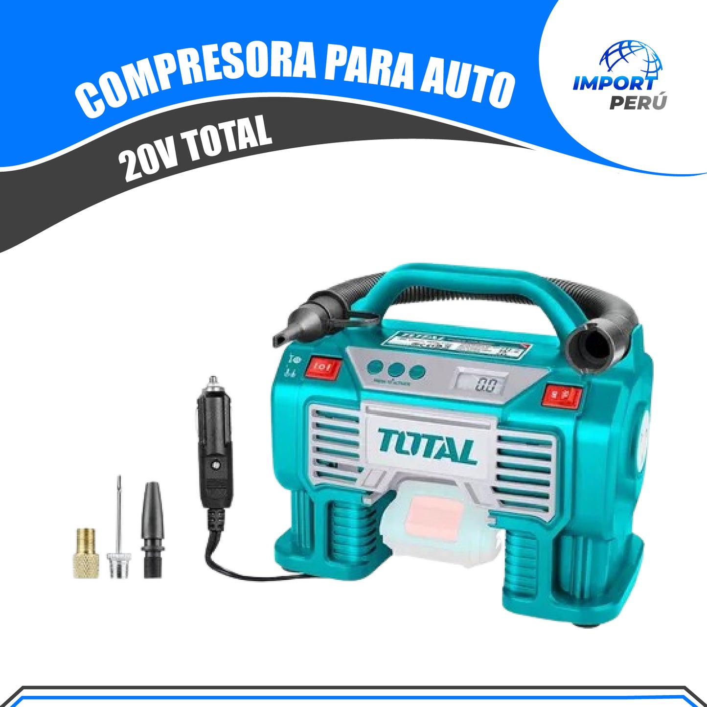 Compresora para auto 20v TOTAL