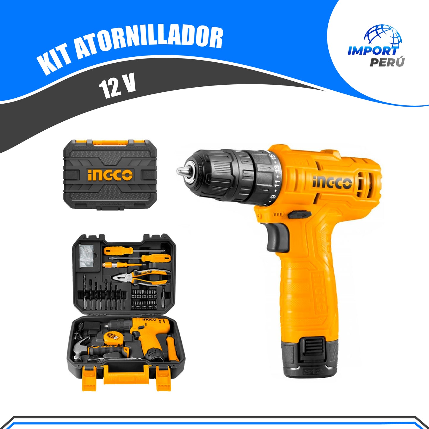 Kit Atornillador 12V + 81 pcs