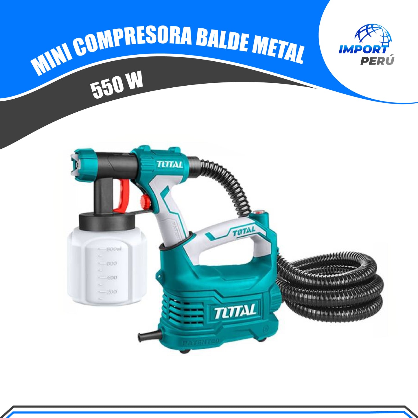 Mini compresora balde metal 550W